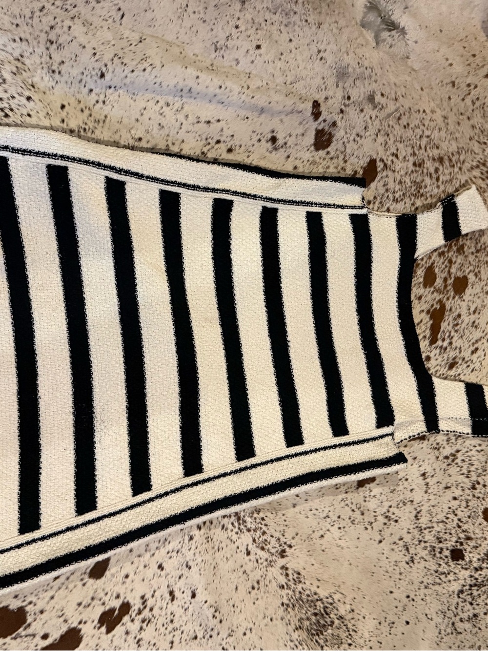 Zara Black and Cream Striped Knit Mini Dress- Classic Styling! - Picture 5 of 5